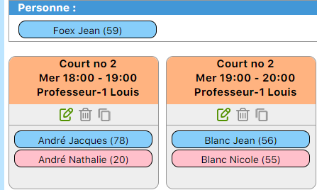 Glisser-déposer d'élèves vers les groupes