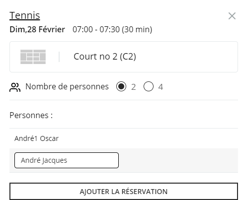 Remplir les noms des partenaires